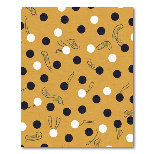 Ochre Polka Dot Botanical Sketch Rug