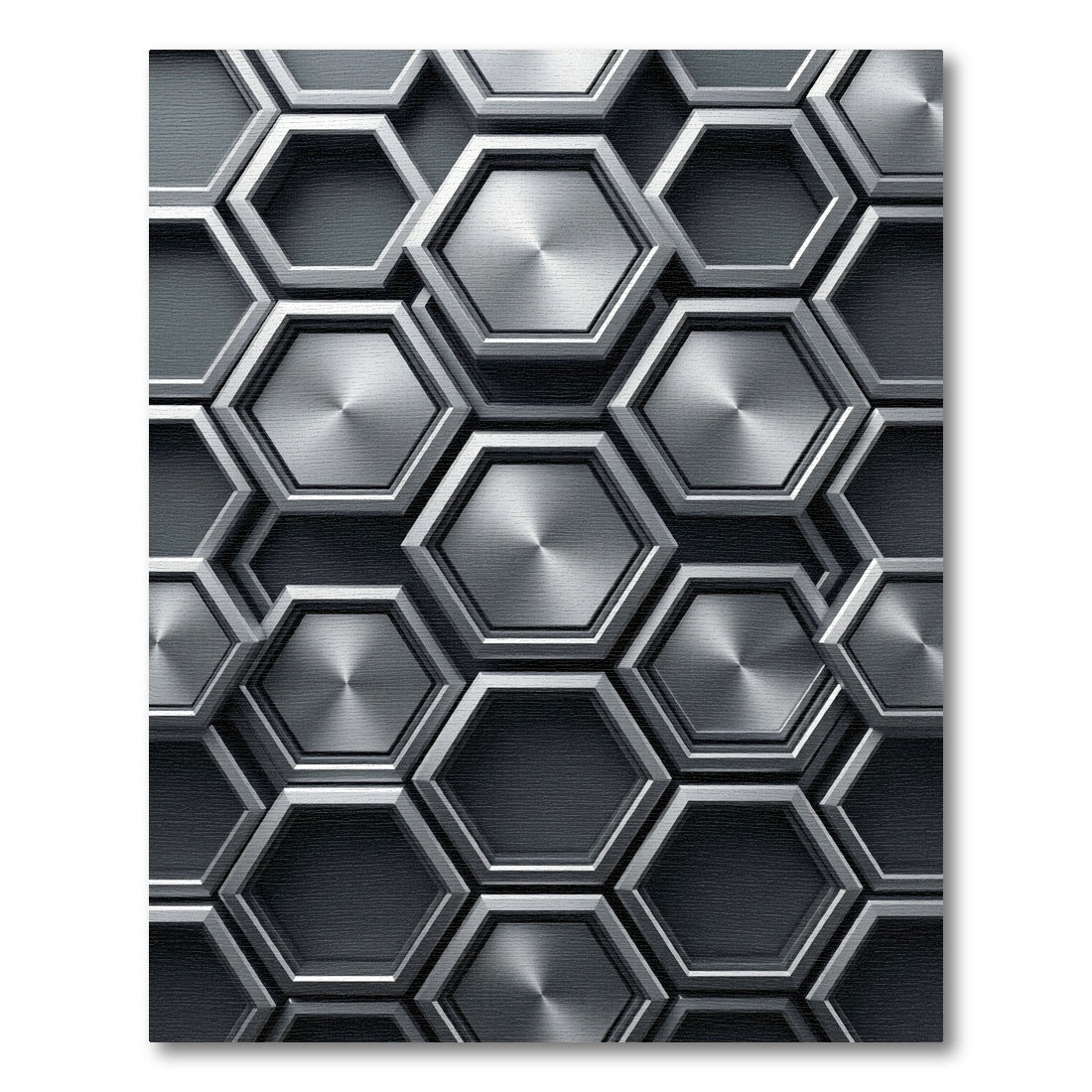 Industrial Hexagon Metal Texture Rug