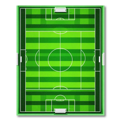 Bold Green Soccer Field Lines Rug