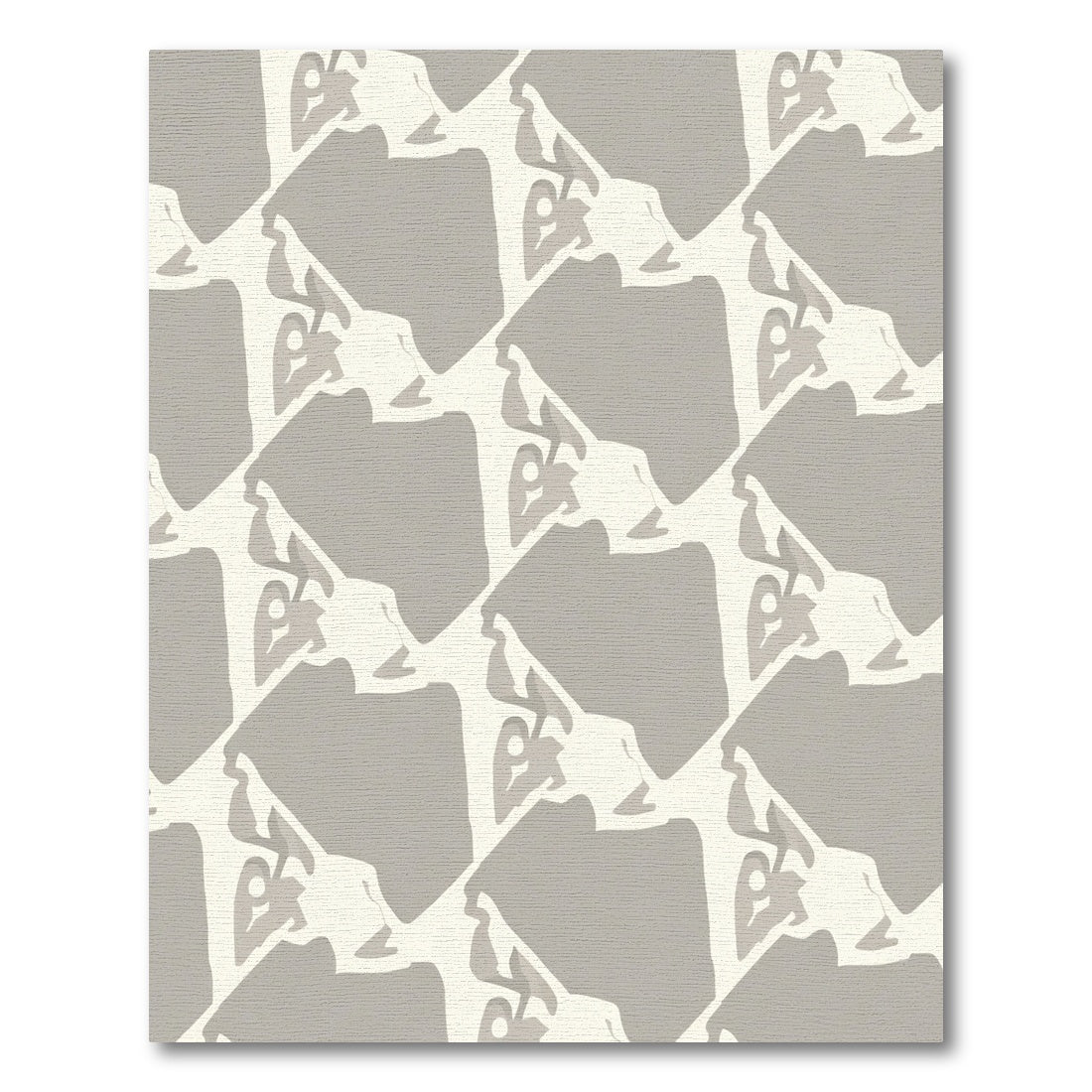 Gray And Cream Abstract Overlap Shapes Rug