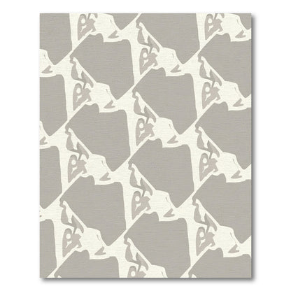 Gray And Cream Abstract Overlap Shapes Rug