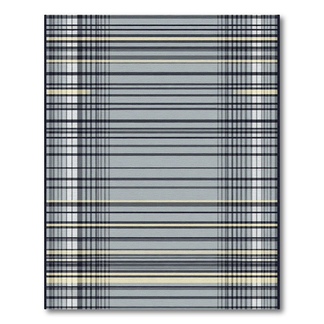Subtle Plaid Stripes Graphic Rug