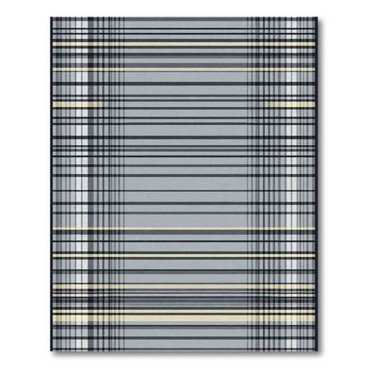 Subtle Plaid Stripes Graphic Rug