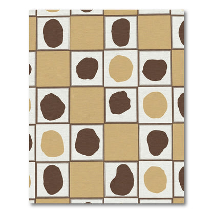 Brown Tan Polka Dot Grid Rug