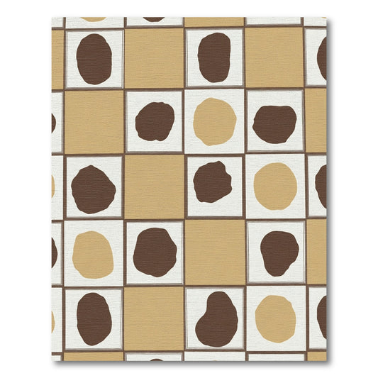 Brown Tan Polka Dot Grid Rug