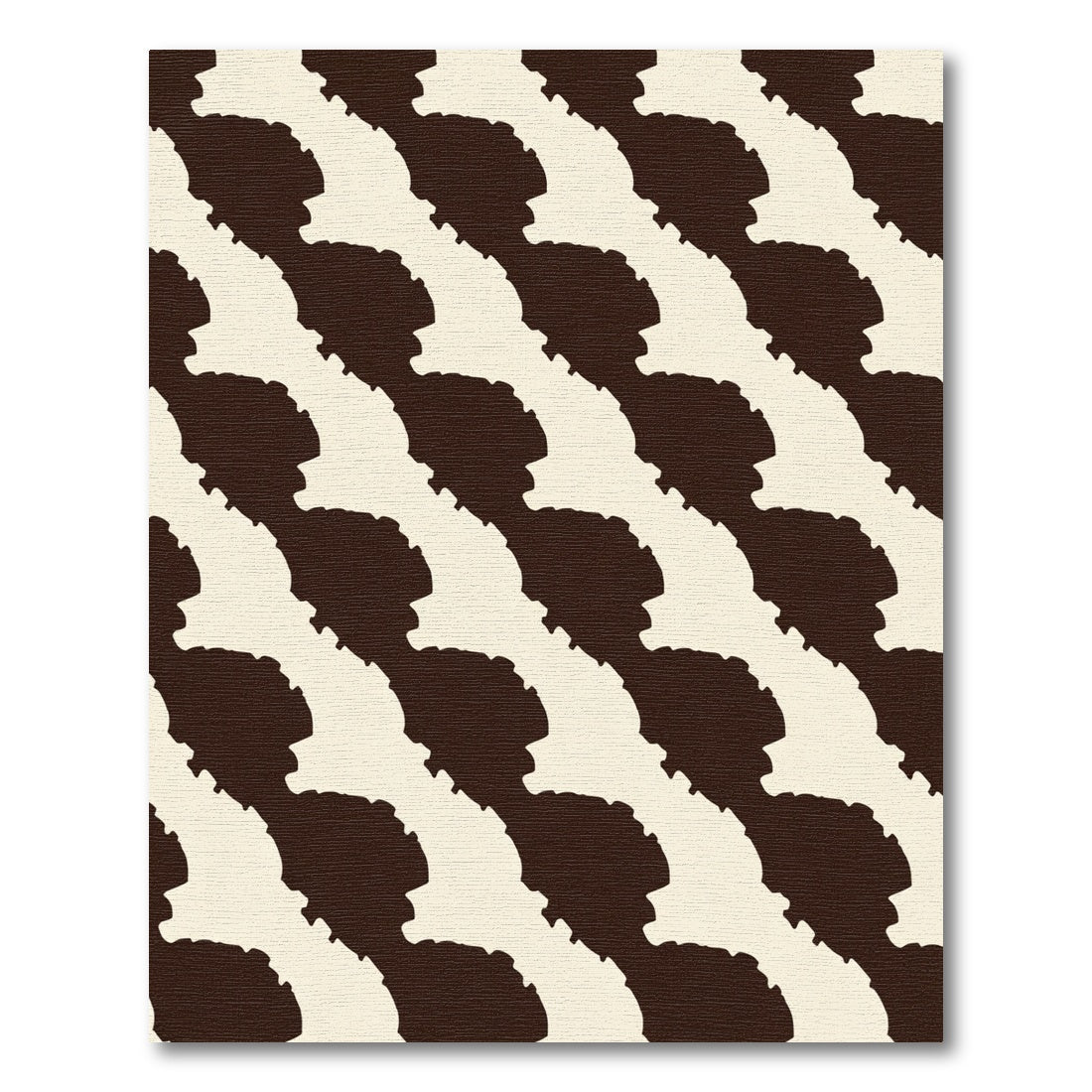 Brown and Cream Organic Wave Rug