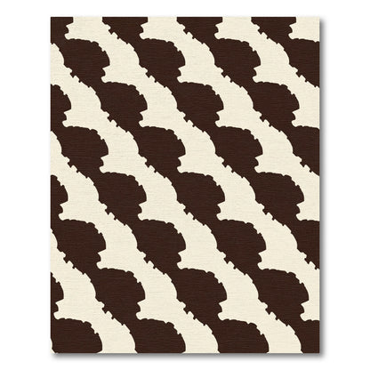 Brown and Cream Organic Wave Rug