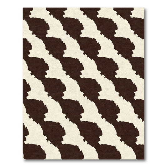 Brown and Cream Organic Wave Rug