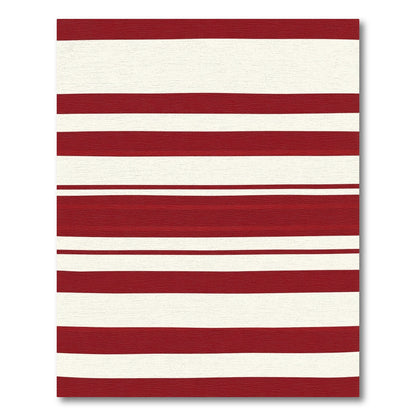 Crimson Ivory Wide Stripe Rug