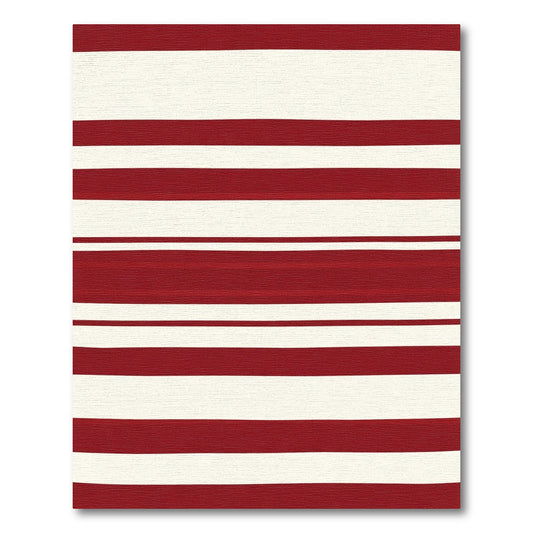 Crimson Ivory Wide Stripe Rug
