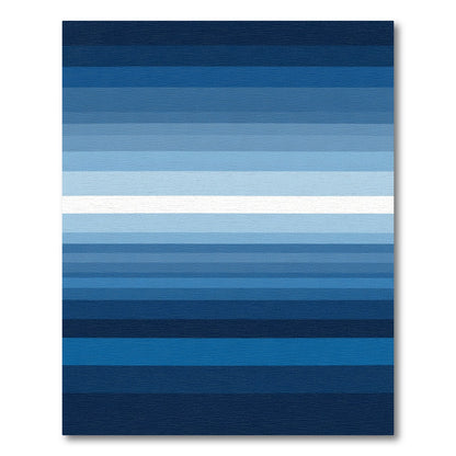 Modern Blue Stripe Gradient Rug