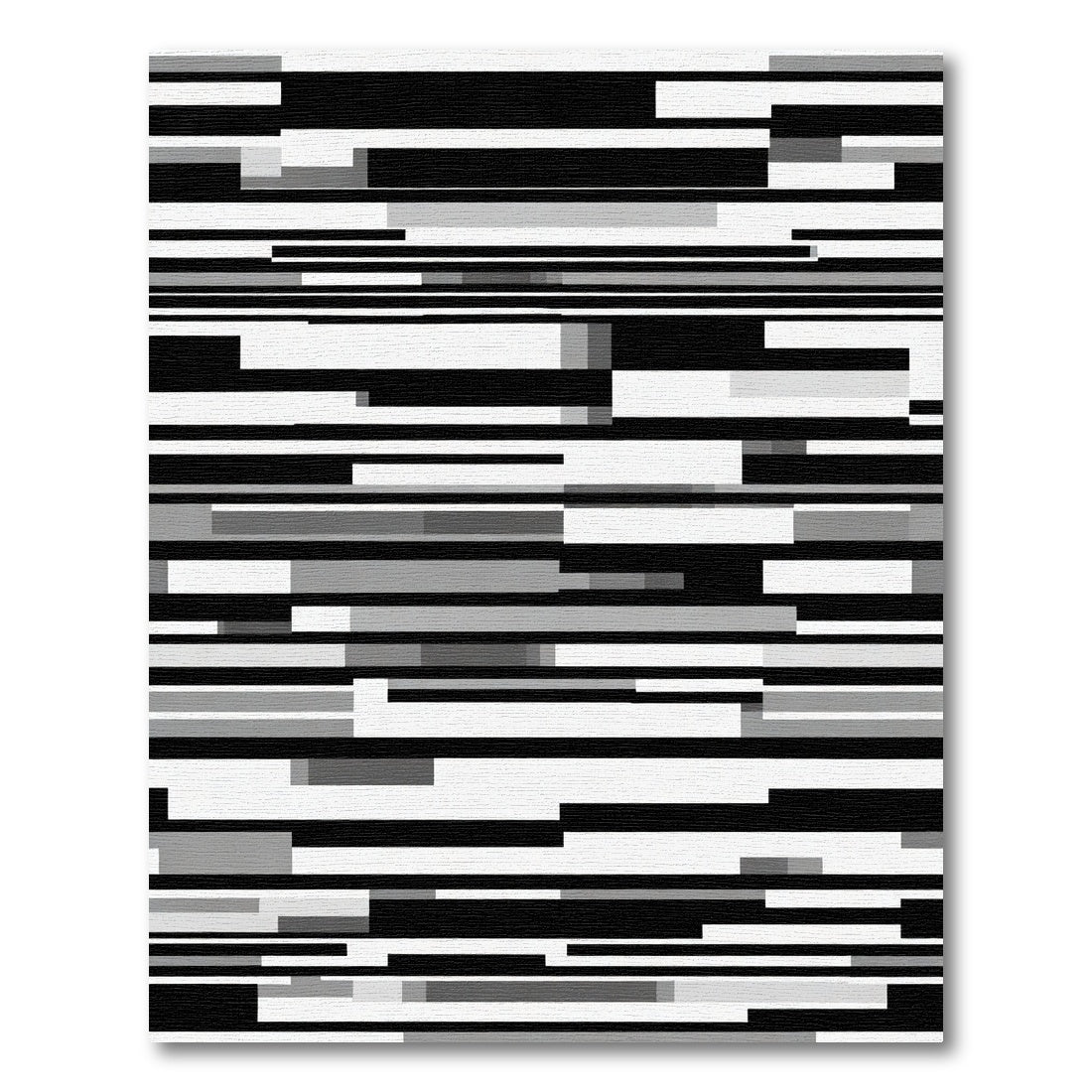 Abstract Monochrome Horizontal Lines Rug