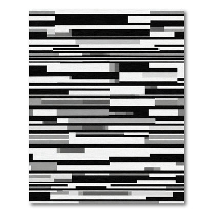 Abstract Monochrome Horizontal Lines Rug
