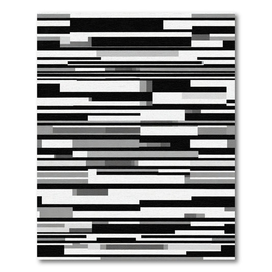 Abstract Monochrome Horizontal Lines Rug