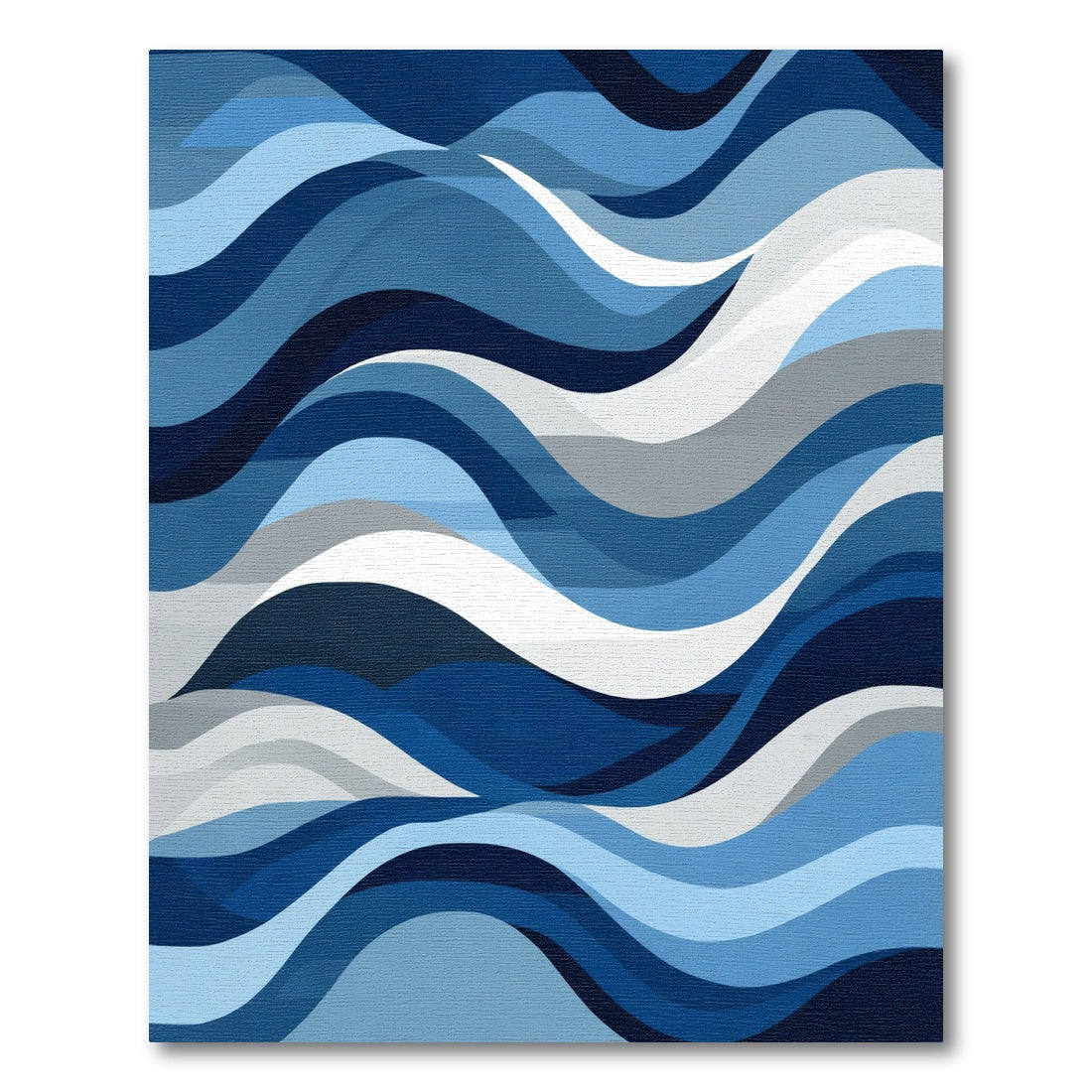 Abstract Blue Gradient Wave Rug