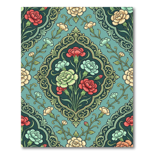 Teal Floral Medallion Garden Accent Rug