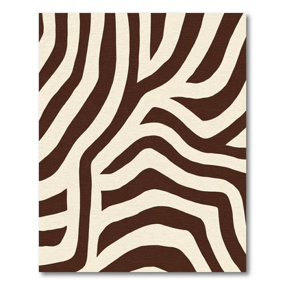 Earthy Brown Cream Zebra Stripes Rug