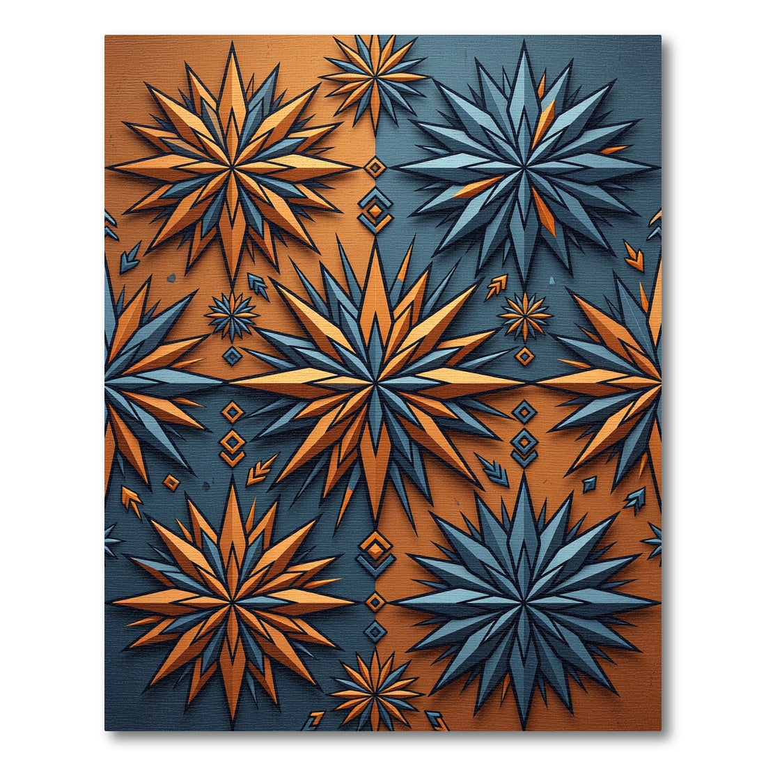 Vibrant Starburst Geometric Diamond Rug