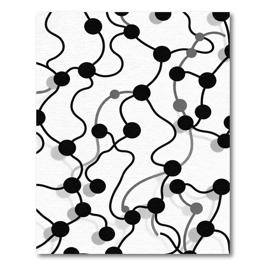 Black And White Node Network Rug