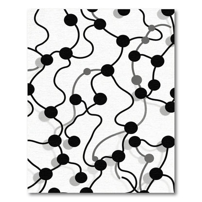 Black And White Node Network Rug