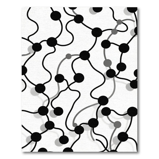 Black And White Node Network Rug
