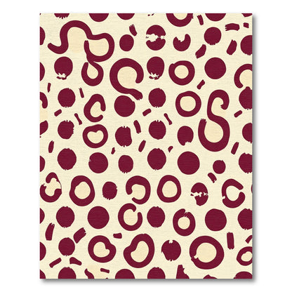 Maroon Abstract Spotted Organic Shapes Rug