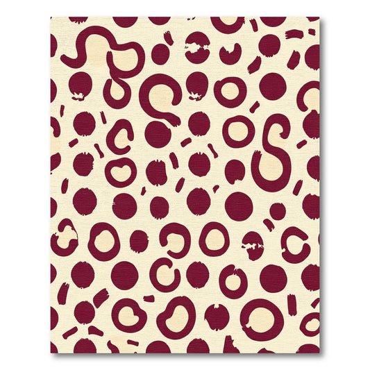 Maroon Abstract Spotted Organic Shapes Rug