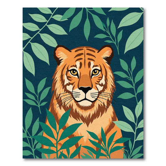 Vibrant Tiger Jungle Foliage Rug
