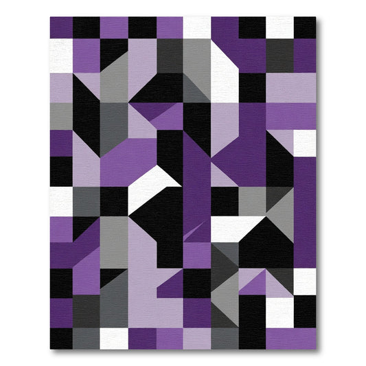 Modern Geometric Lavender Abstract Rug