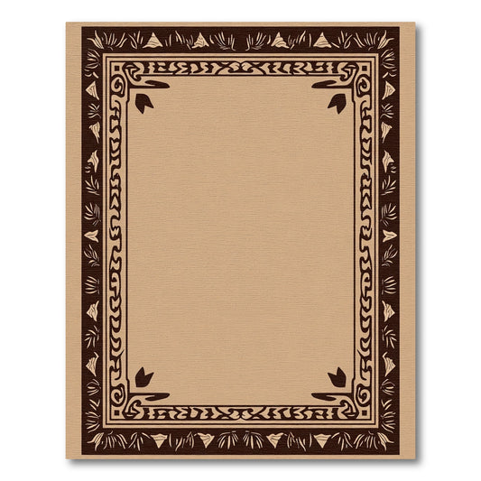 Brown Foliage Border Rug