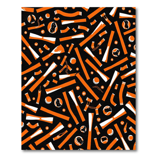 Bold Orange Jagged Geometric Burst Rug