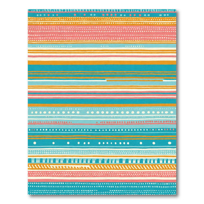 Coastal Striped Dot Aqua Coral Rug
