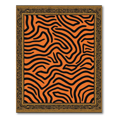 Bold Orange Black Curvy Border Rug
