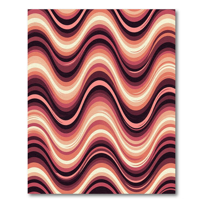 Retro Magenta Ripple Wave Rug