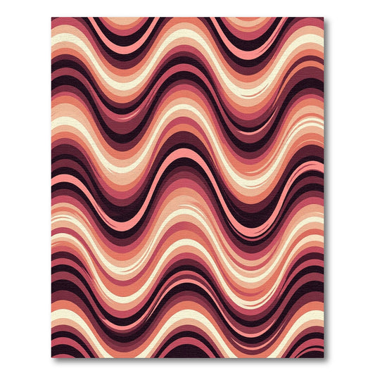 Retro Magenta Ripple Wave Rug
