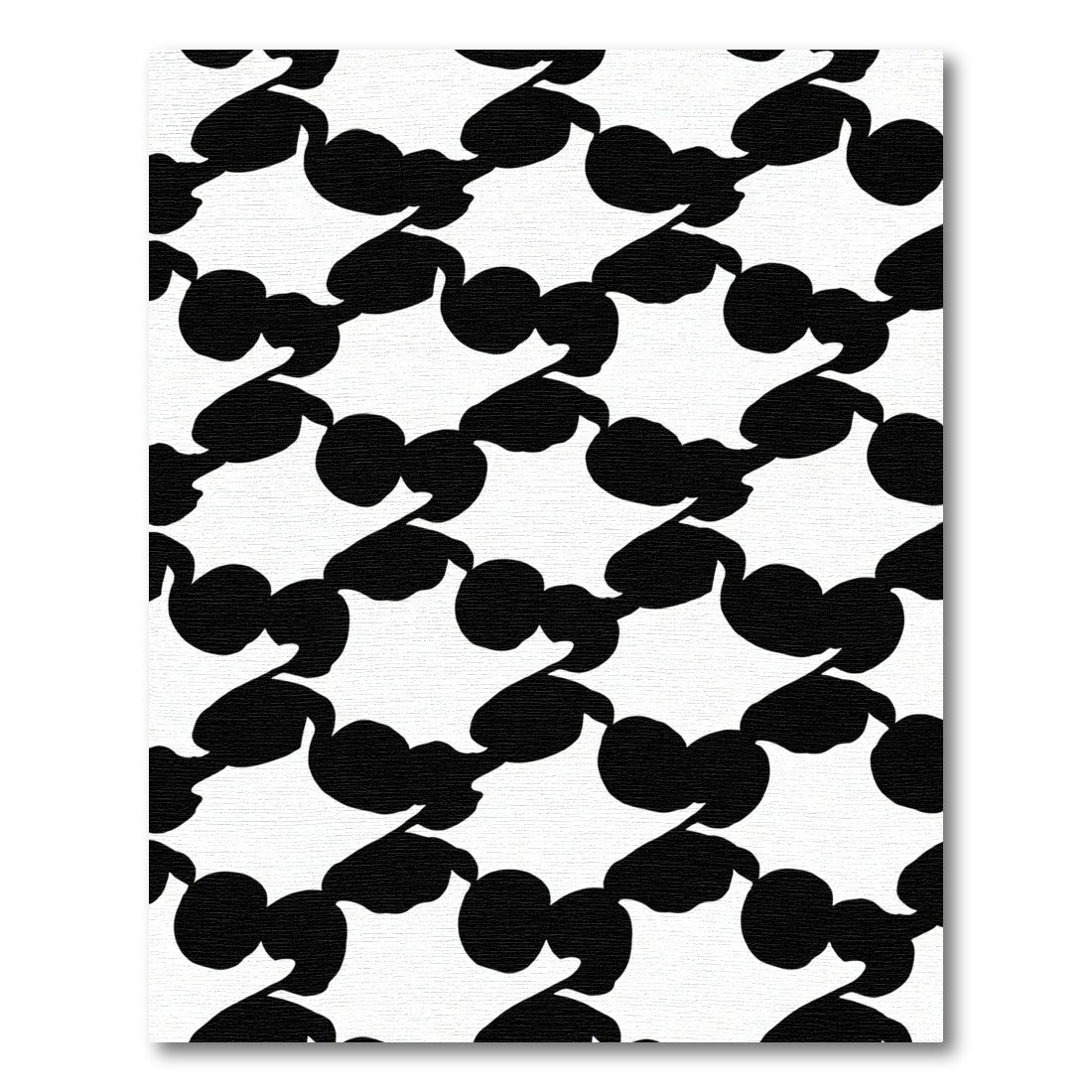 Black White Organic Chain Rug