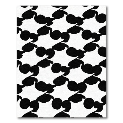 Black White Organic Chain Rug