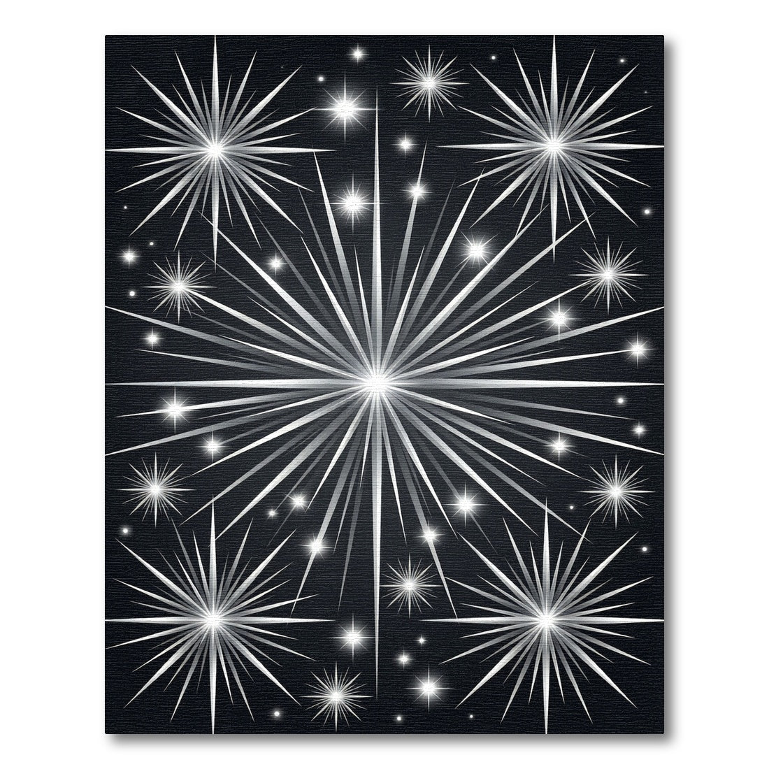Monochromatic Silver Radiant Sunburst Sky Rug