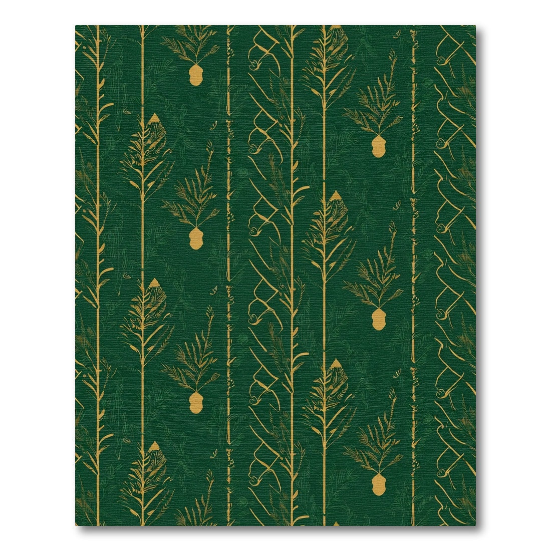 Emerald Forest Green Botanical Art Rug
