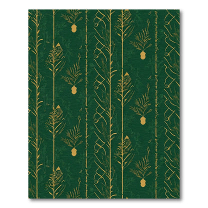 Emerald Forest Green Botanical Art Rug