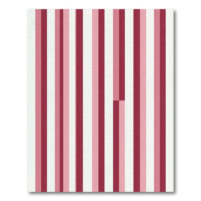 Crimson Pink White Vertical Stripe Rug