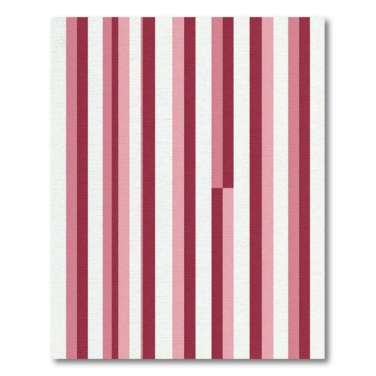 Crimson Pink White Vertical Stripe Rug