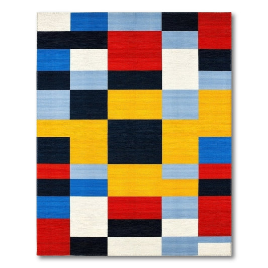 Abstract Geometric Color Block Rug