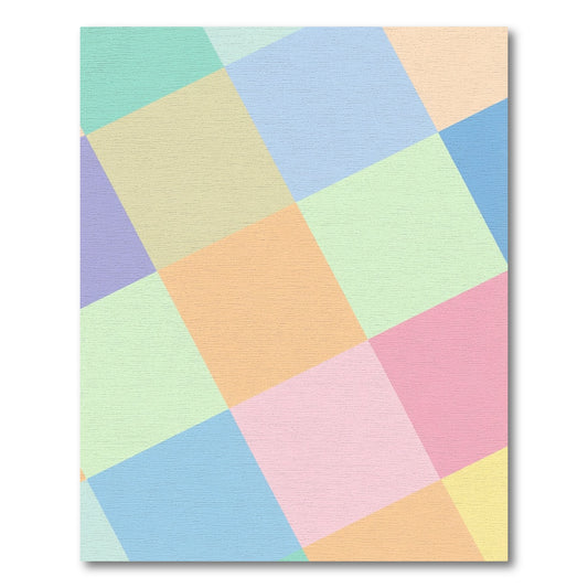 Pastel Geometric Squares Tonal Shift Rug