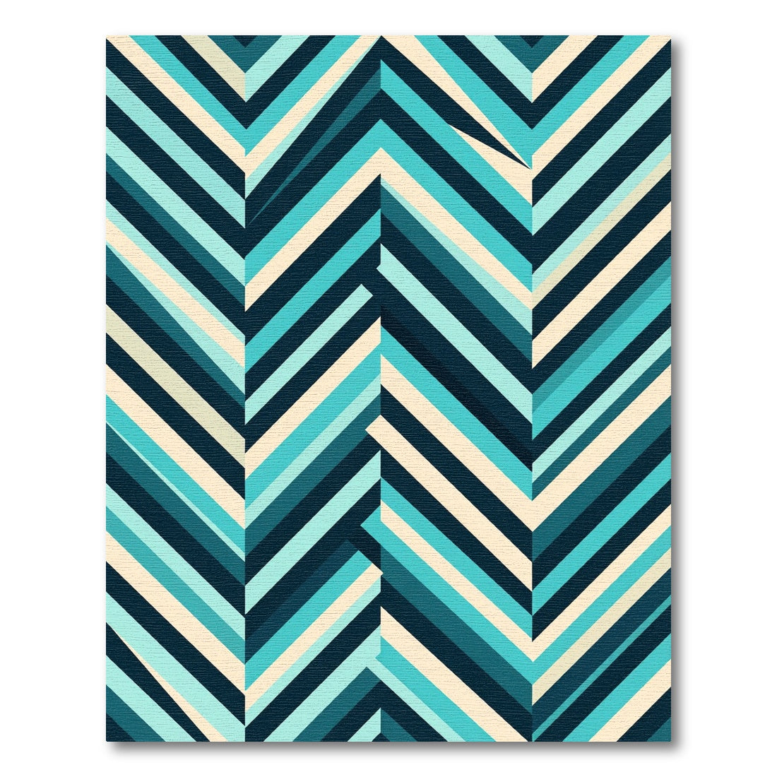 Cool Blue Chevron Stripes Rug