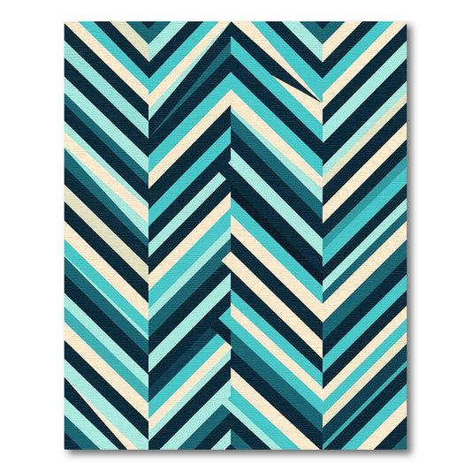 Cool Blue Chevron Stripes Rug