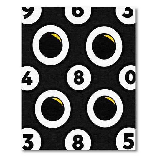 Playful Googly Eyes Numeric Pattern Rug