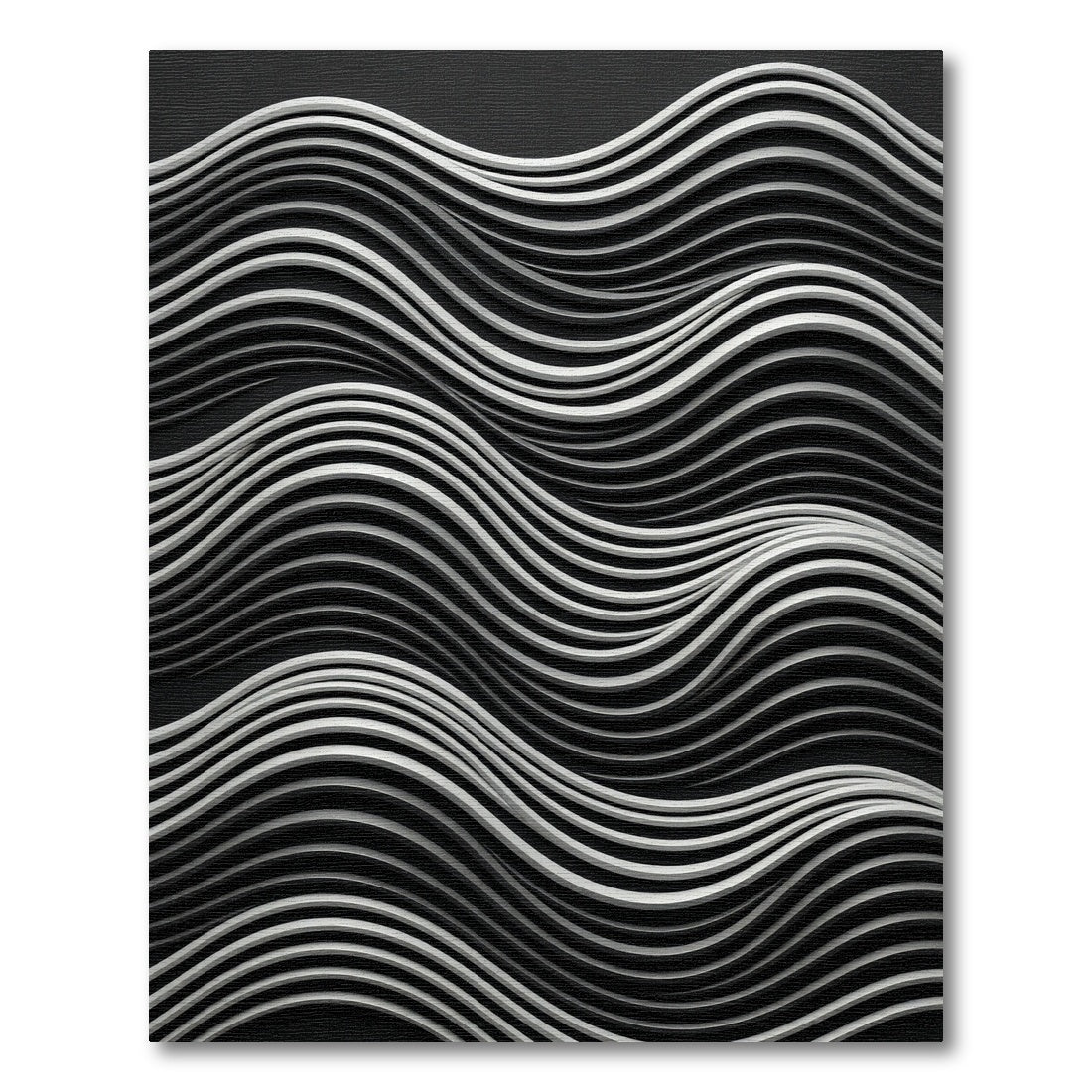 Monochromatic Gray Wavy Stripe Rug