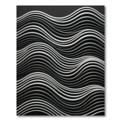 Monochromatic Gray Wavy Stripe Rug