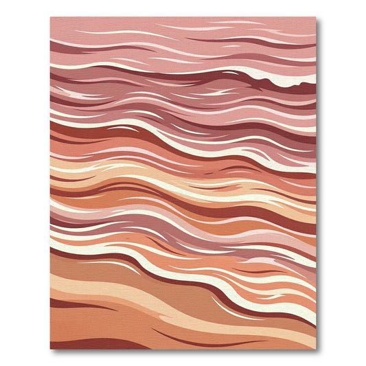 Terracotta Wave Abstract Flow Rug